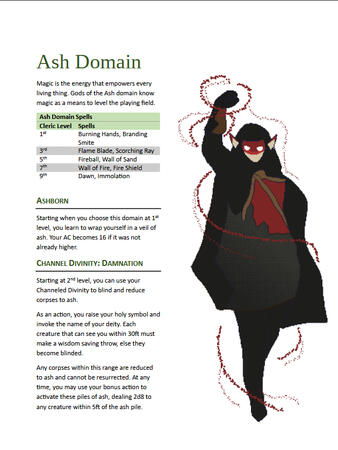 Cleric 5E: Ash Domain.